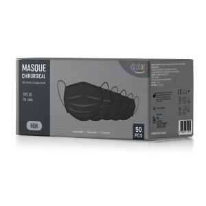 MASQUE Triple épaisseur noir BOITE DE 50 UNITES MASQUE Triple épaisseur noir BOITE DE 50 UNITES