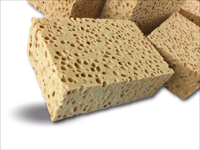 10 EPONGES VEGETALERS NON BORDEE GROS TRAVAUX BRUNES 140x90x50mm