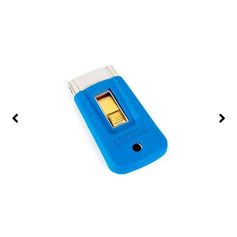 Grattoir caoutchouc de poche avec 1 lame 40 x 0,2 mm incluses (ref 17707)