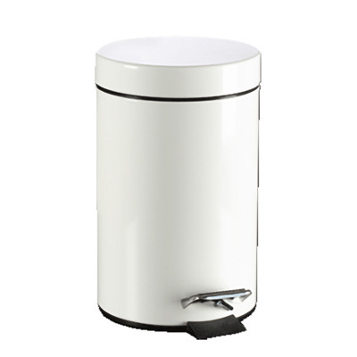 Poubelle métal laqué blanche 5 litres Poubelle métal laqué blanche 5 litres