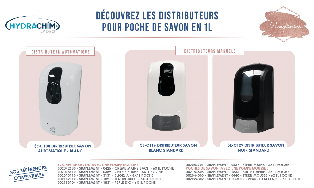Distributeur savon pour poches - Blanc Standard Distributeur savon pour poches - Blanc Standard
