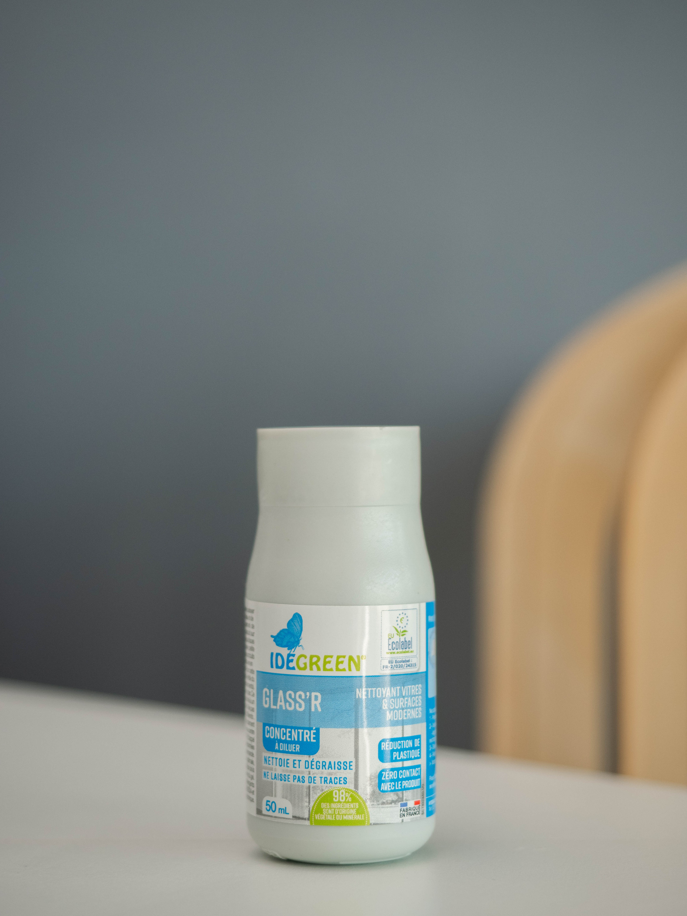 IDEGREEN - 0650 - GLASS'R - ECOLABEL - NETTOYANT VITRES CONCENTRÉ - RECHARGE DE 12x50ml IDEGREEN - 0650 - GLASS'R - ECOLABEL - NETTOYANT VITRES CONCENTRÉ - RECHARGE DE 12x50ml