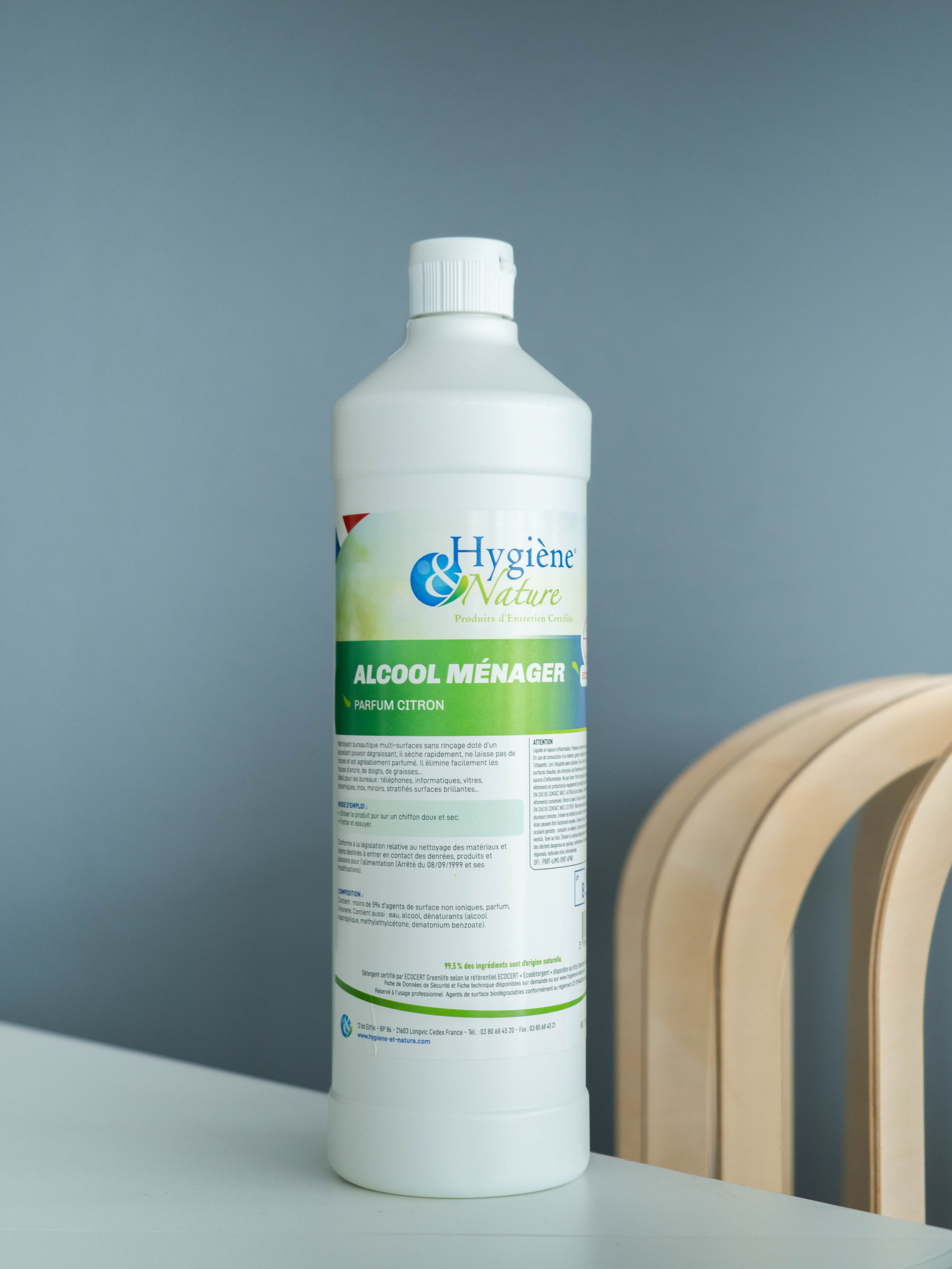 ALCOOL MENAGER CITRON 1L ECOCERT Nettoyant dégraissant - Agréé contact alimentaire ALCOOL MENAGER CITRON 1L ECOCERT Nettoyant dégraissant - Agréé contact alimentaire