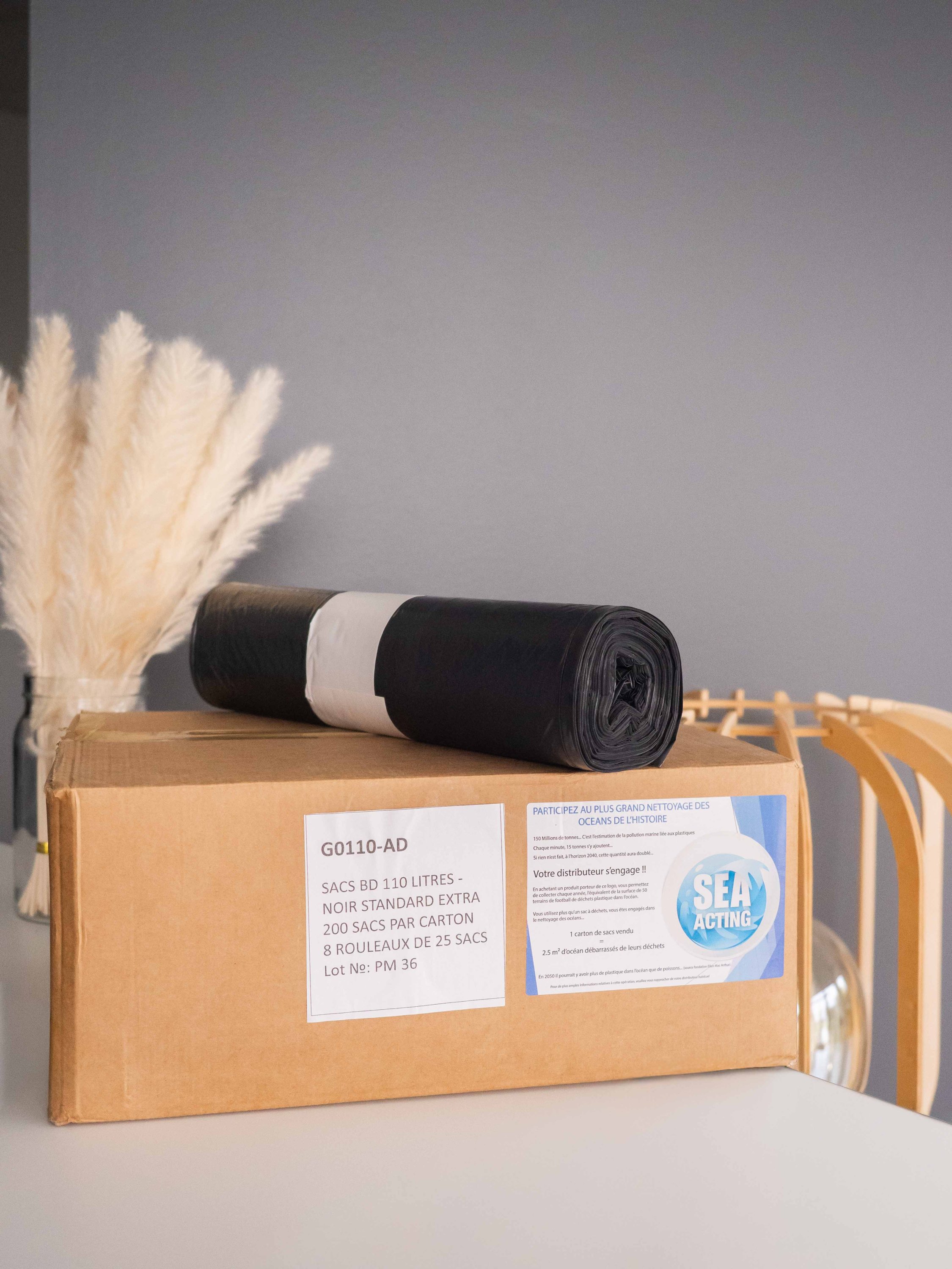 Carton sac poubelles noir 110L standard extra microns: 40µ - 1 Carton de 200 Carton sac poubelles noir 110L standard extra microns: 40µ - 1 Carton de 200