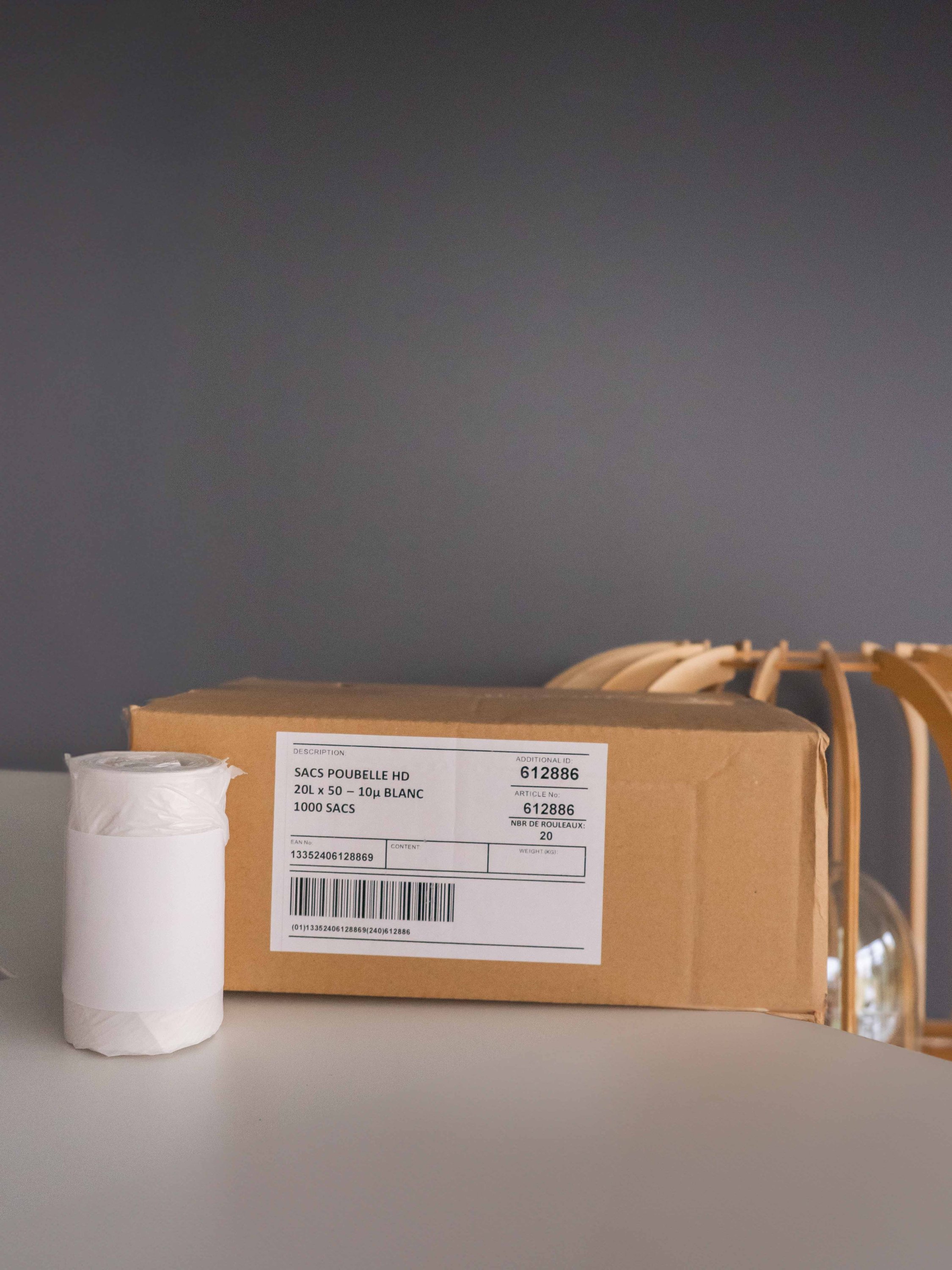 Carton sac poubelles blanc 20L microns: 11µ - 1 Carton de 1000