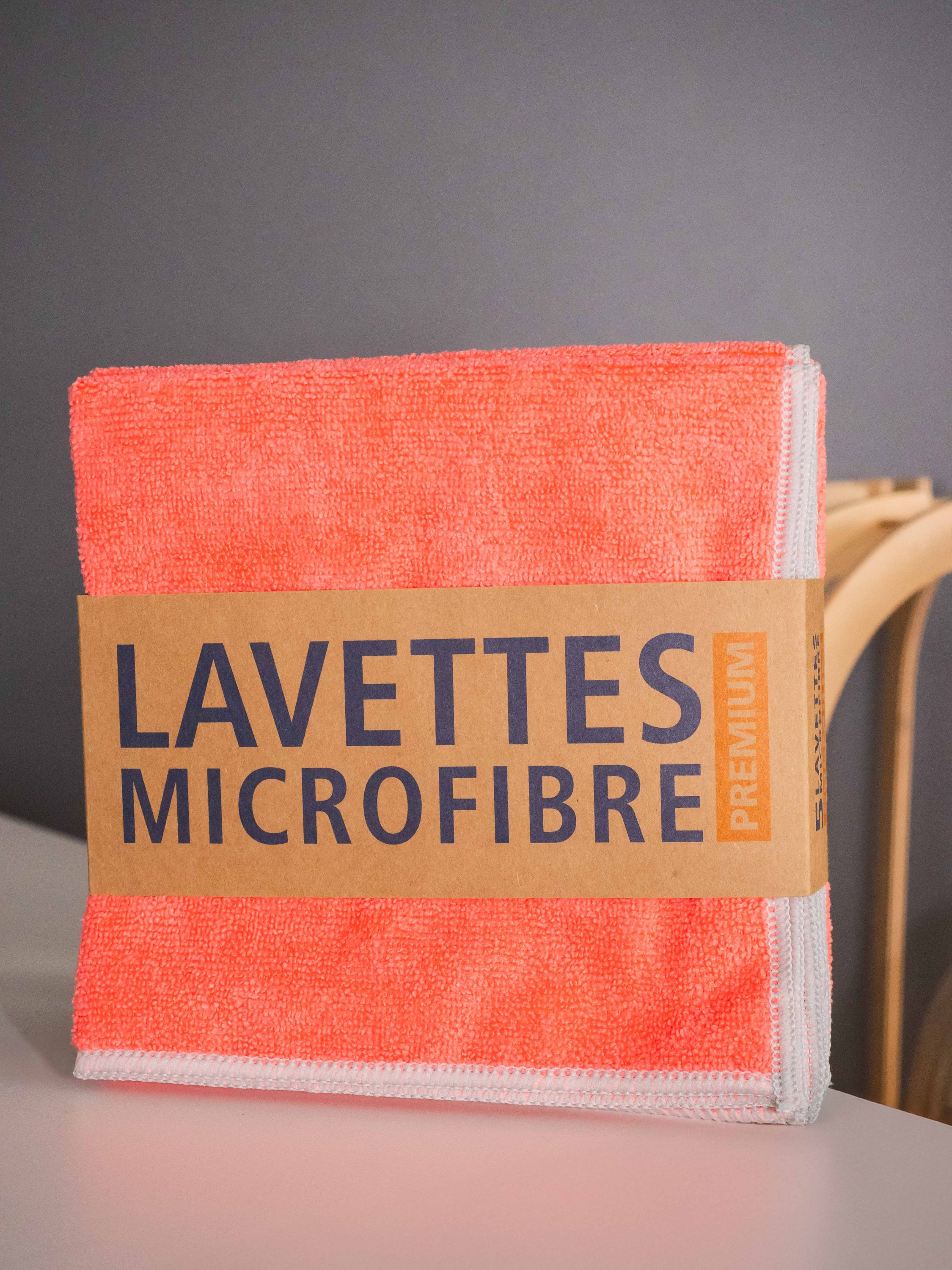 Lavette microfibre multi-usages CLASSIC 220 g/m² - 38x38cm - en lot x5 - rouge