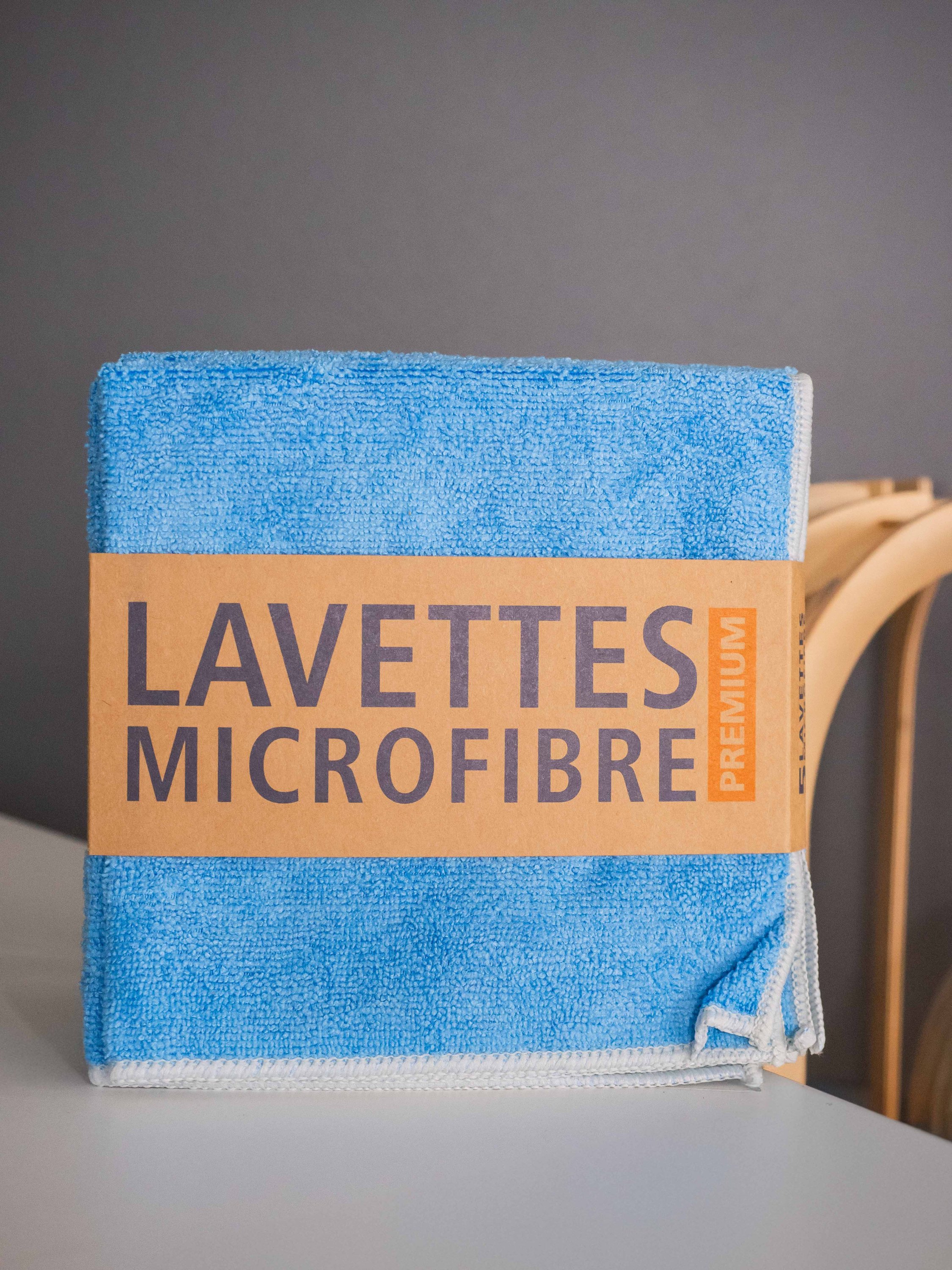 Lavette microfibre multi-usages CLASSIC 220 g/m² - 38x38cm - en lot x5 - bleue