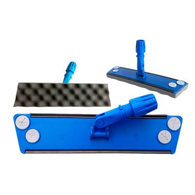 Balai trapèze plastique CLASSIC bleu 60cm semelle mousse