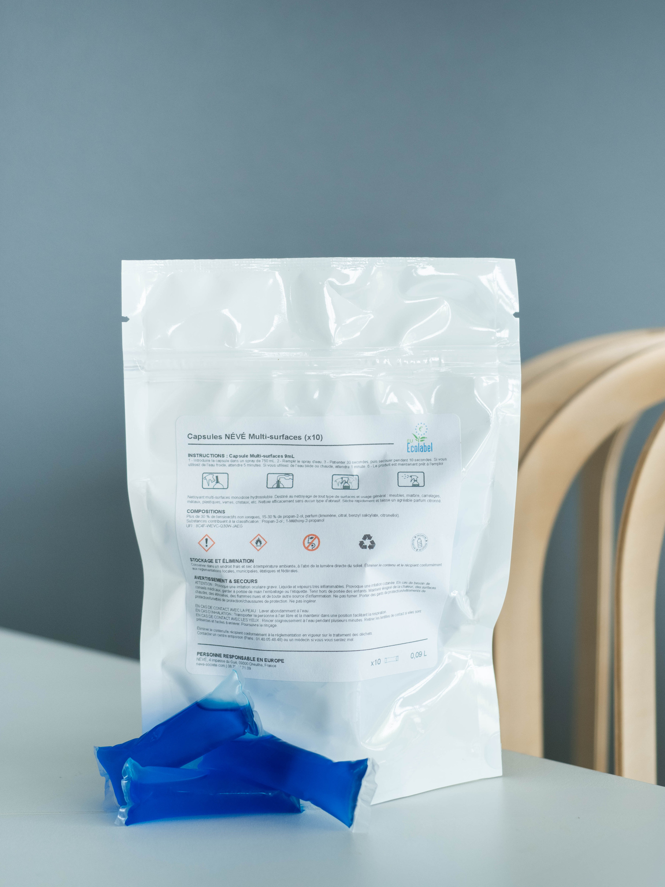 Capsule multi-surfaces & vitres ECOLABEL 1 Capsule = 1L = 1 spray - Sachet de 10