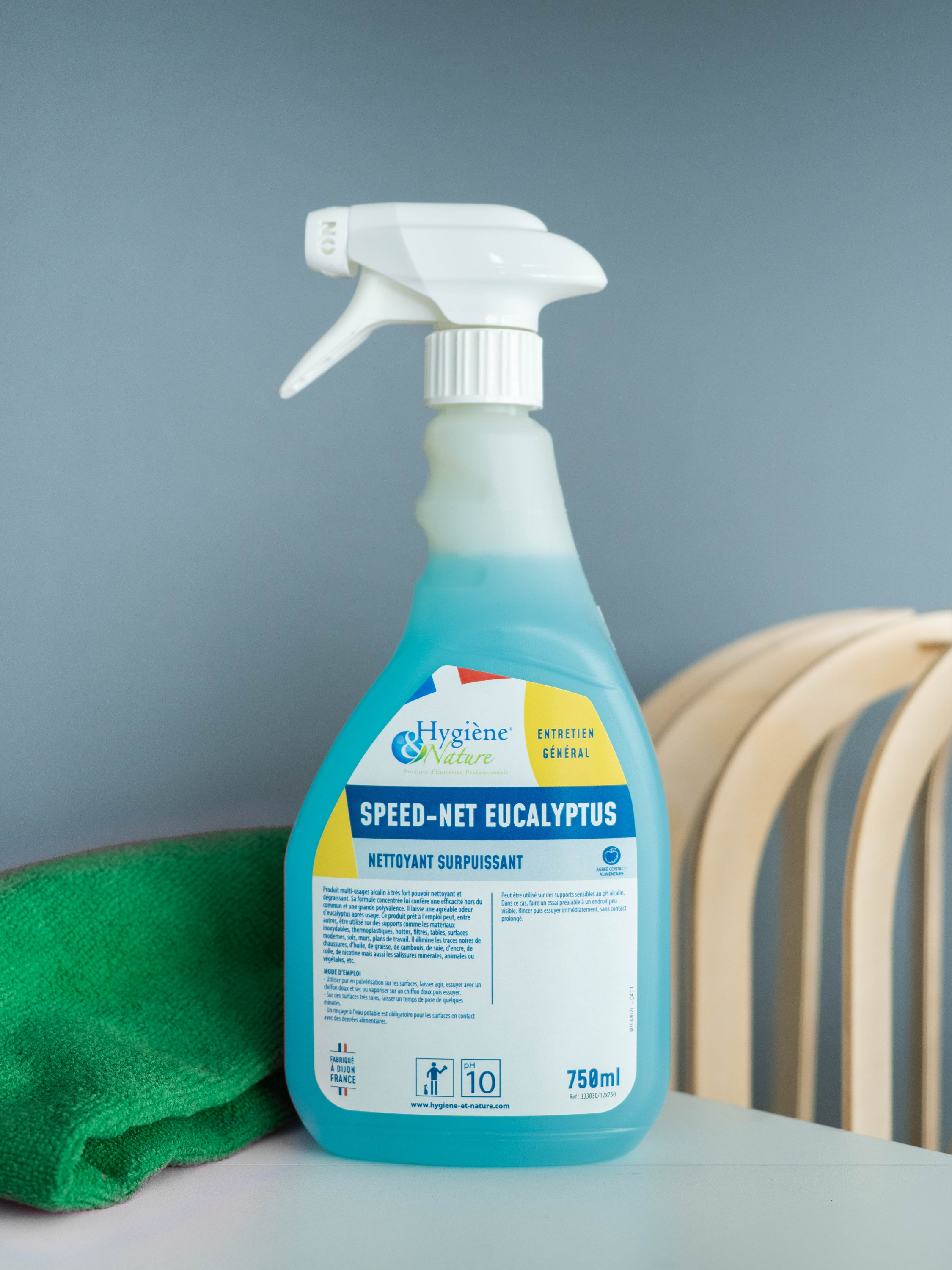 SPEED-NET EUCALYPTUS - NETTOYANT SURPUISSANT Dégraissant polyvalent puissant - Agréé contact alimentaire 750ml