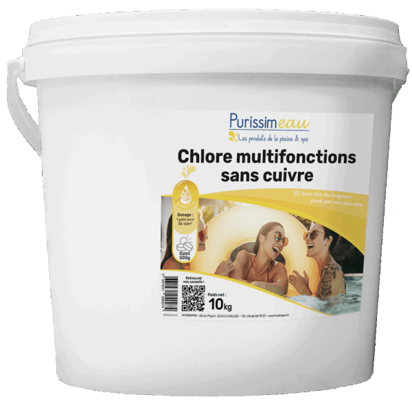 CHLORE MULTIFONCTIONS SANS CUIVRE 500g SEAU DE 5KG CHLORE MULTIFONCTIONS SANS CUIVRE 500g SEAU DE 5KG