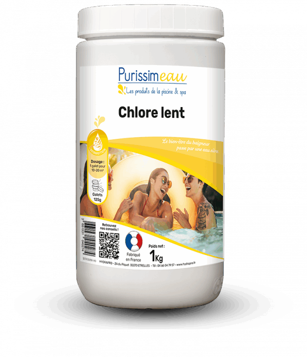 CHLORE LENT 125GR POUR PISCINE 12 A 15m3 SEAU DE 1KG CHLORE LENT 125GR POUR PISCINE 12 A 15m3 SEAU DE 1KG