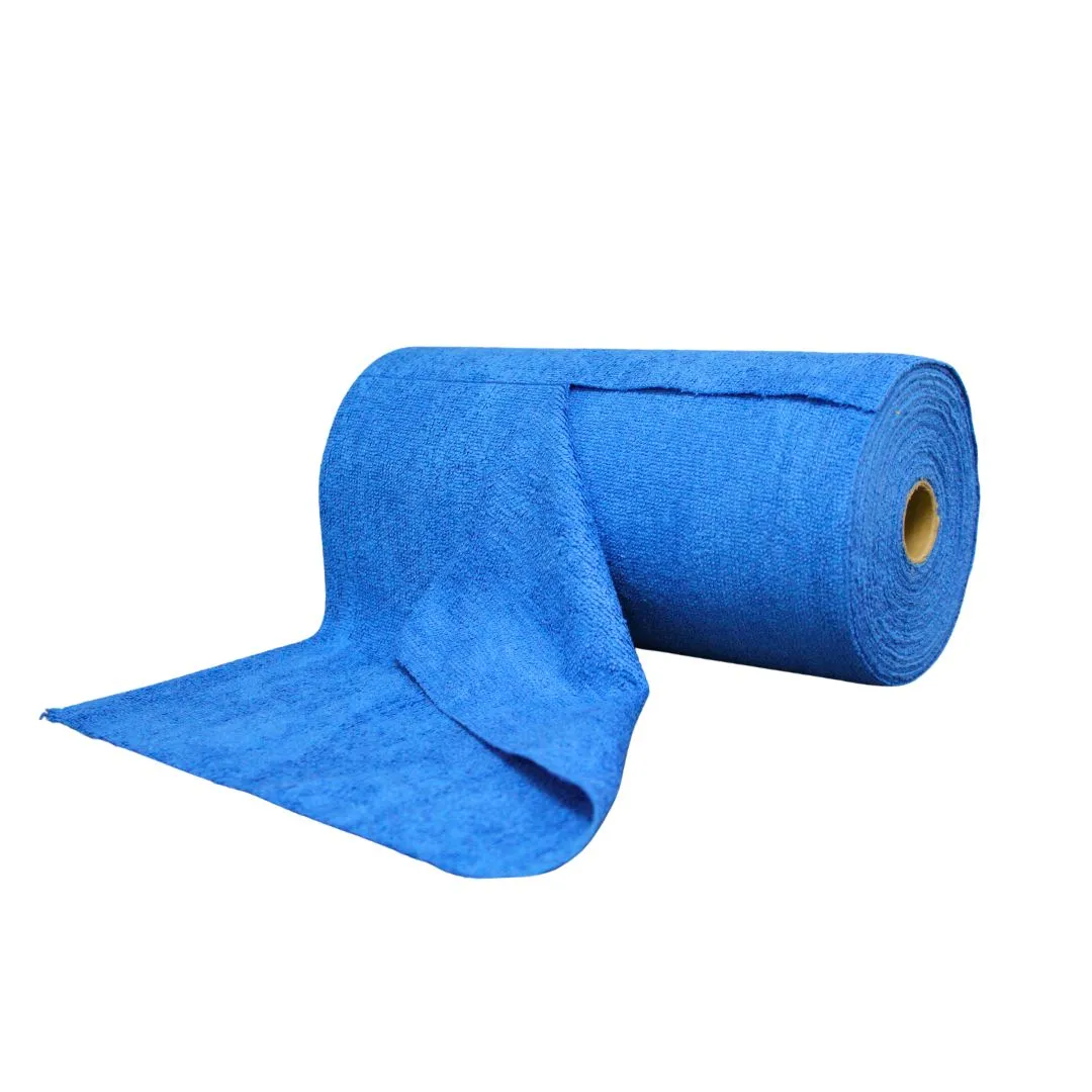 Bobine d'essuyage microfibre 75 LAVETTES 200g/m2 - 30x30cm - en lot x10 - bleue