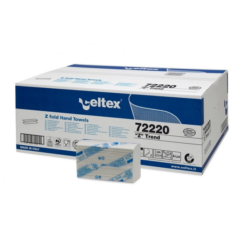 Papier plié en Z essuie-mains 20,5 X 24 cm, blanc, pure ouate 25 paquets de 150 feuilles - Colis de 3750 Papier plié en Z essuie-mains 20,5 X 24 cm, blanc, pure ouate 25 paquets de 150 feuilles - Colis de 3750