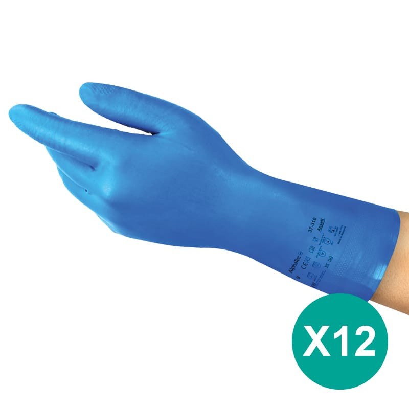 GANT de nettoyage et industriels latex bleu TAILLE XL 1 sachet X12 unités